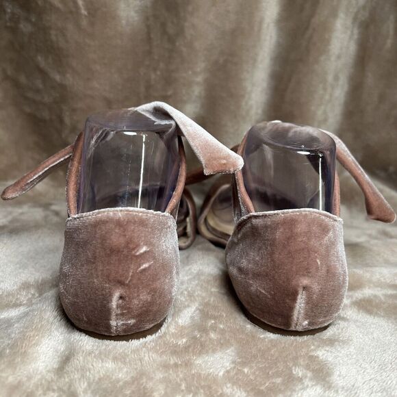 Sole Society So-Teena‎ Pink Blush Velvet Flats With Ribbon Tie Women's Size 7M - Picture 4 of 8